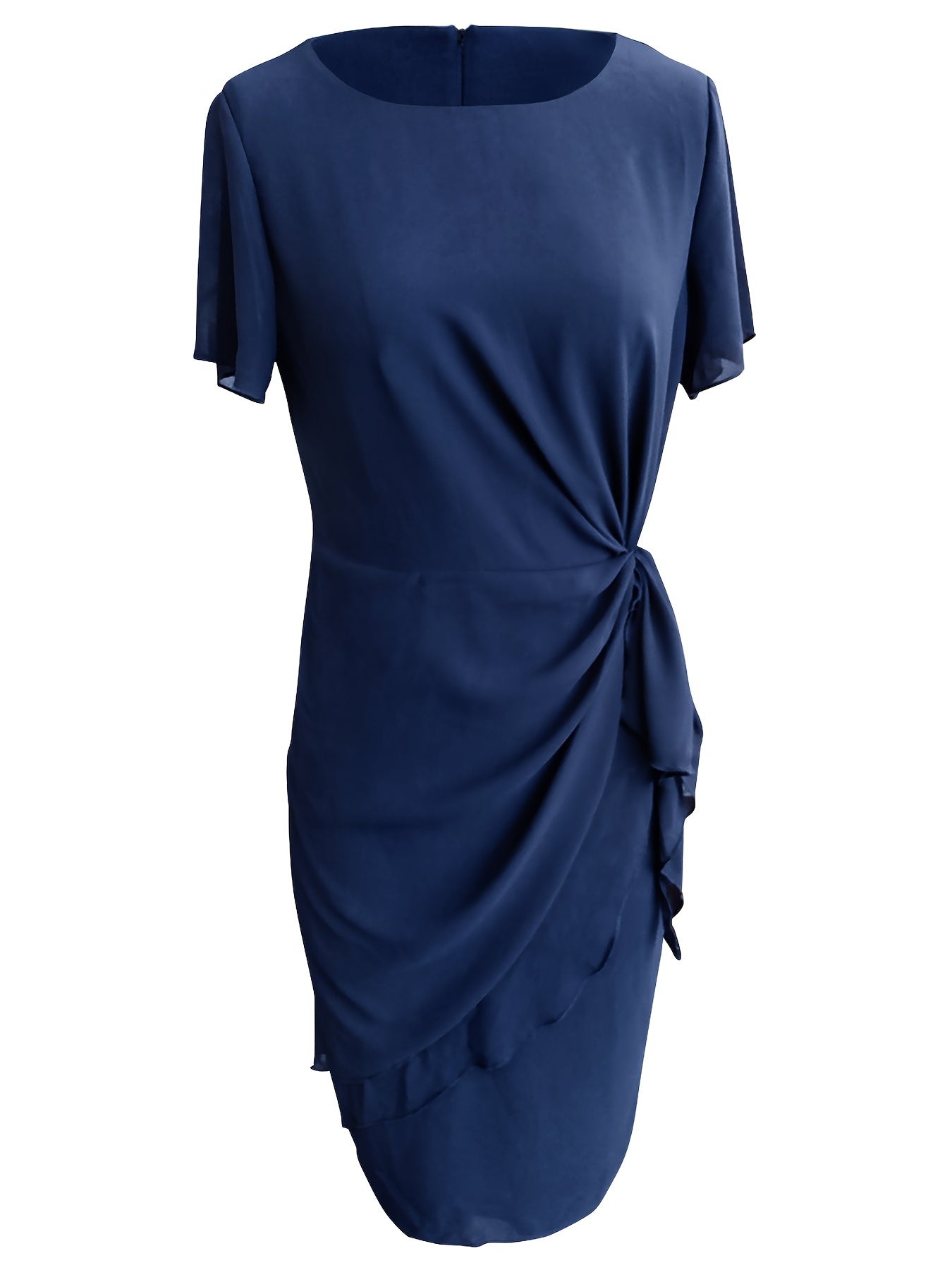 Twist Front Crew Neck Dress