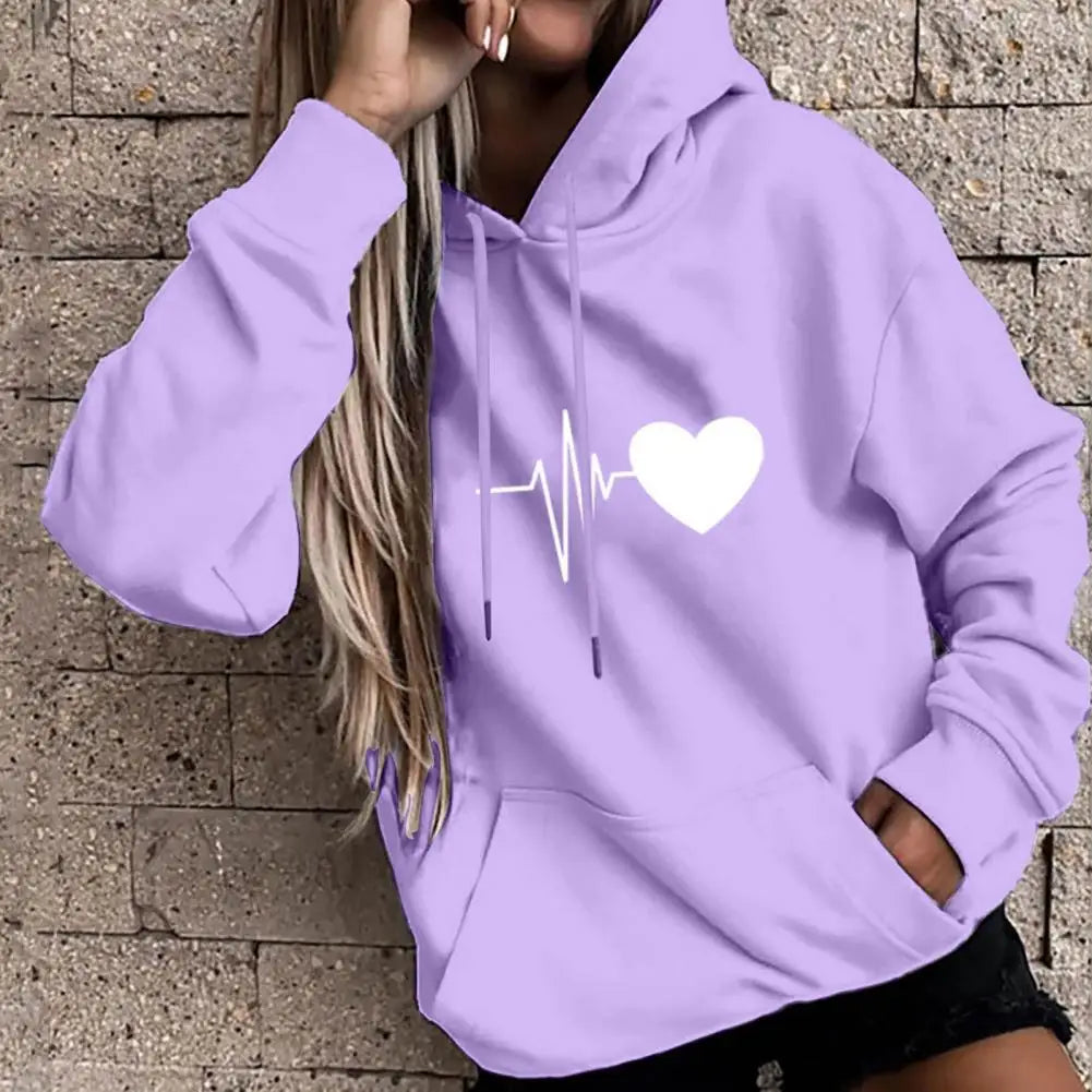 Women Hoodie Drawstring Warm Pullover