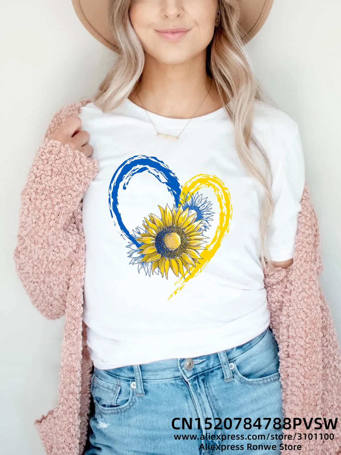 Heartbeat Blue Yellow Women T-shirt