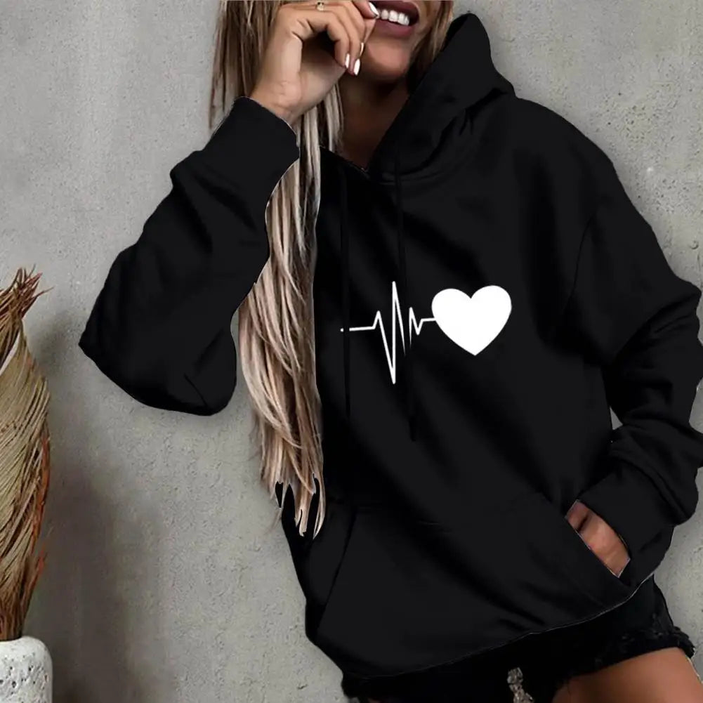 Women Hoodie Drawstring Warm Pullover