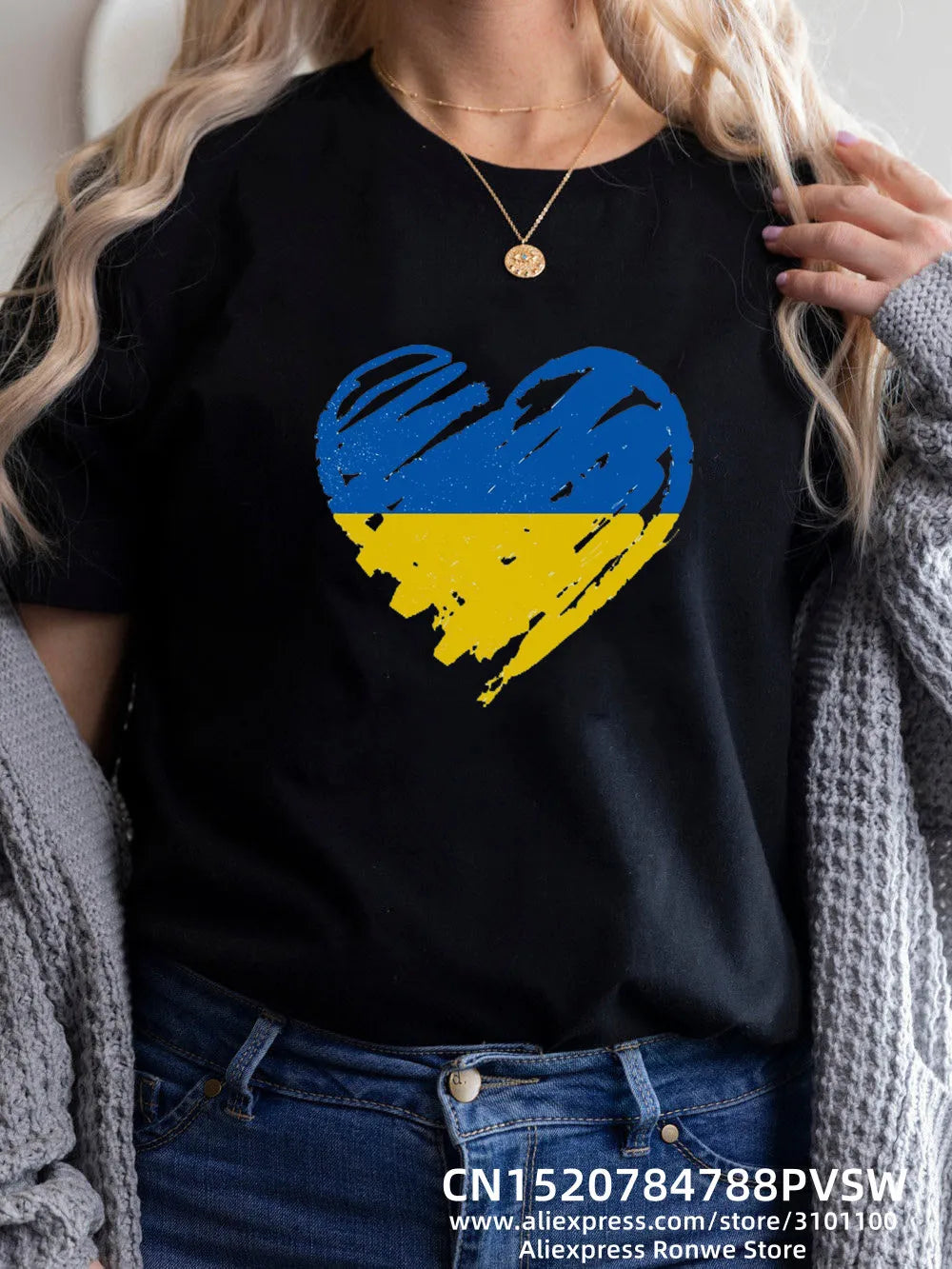 Heartbeat Blue Yellow Women T-shirt