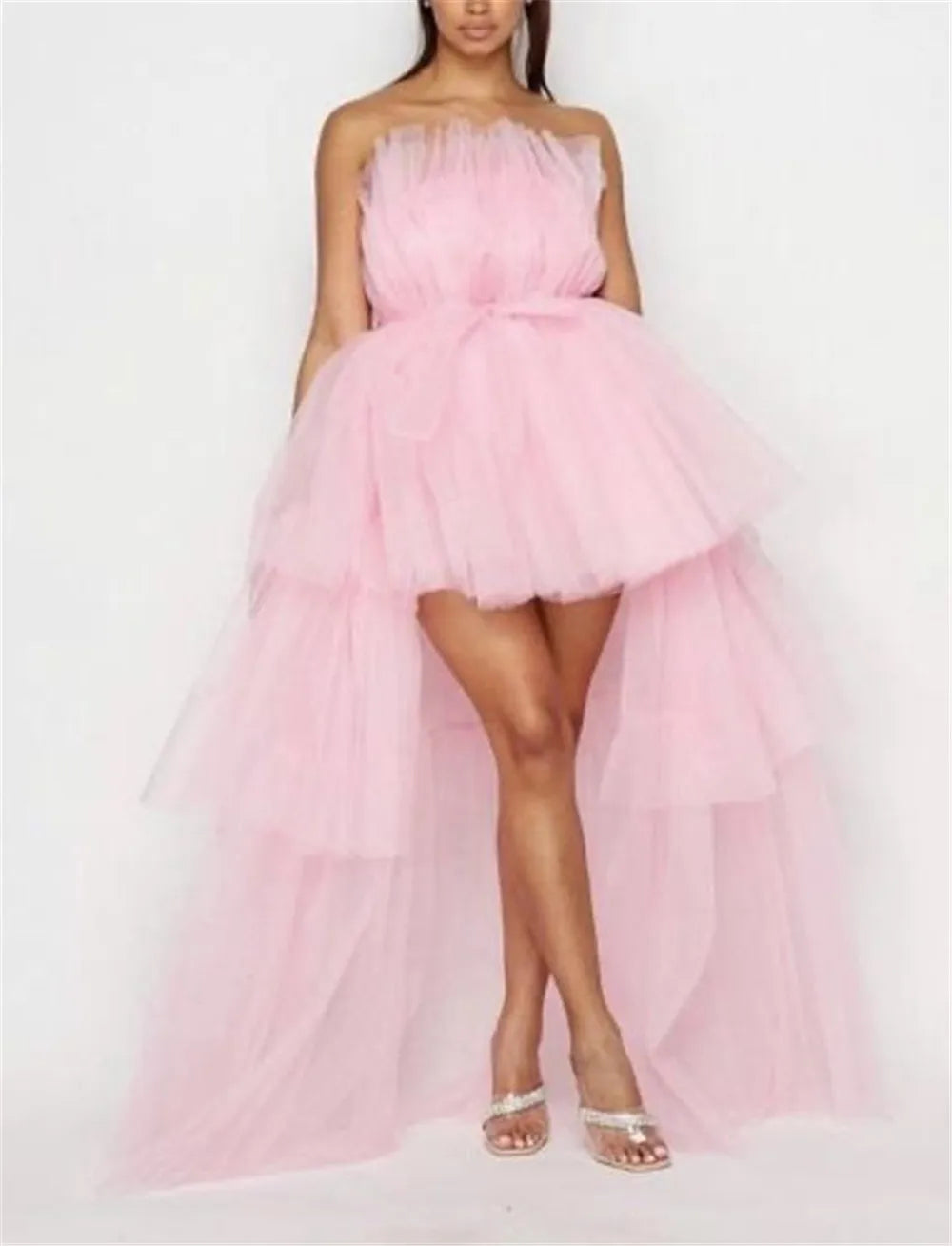 Elegant Mesh Tulle Wedding Party Dress for Women