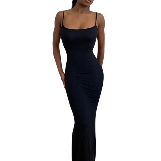 Women Sleeveless Long Bodycon Fish Tail Dress