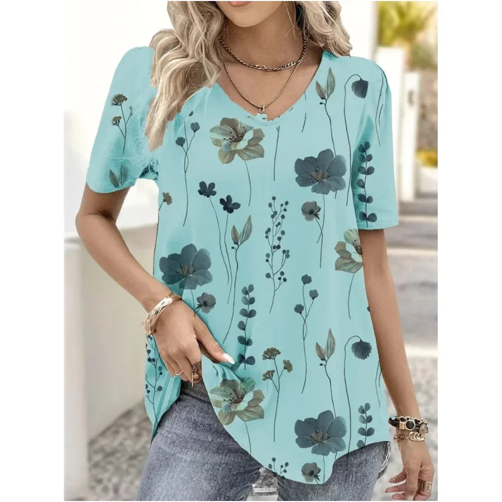 Fashion Woman Blouses 2024 T-shirt