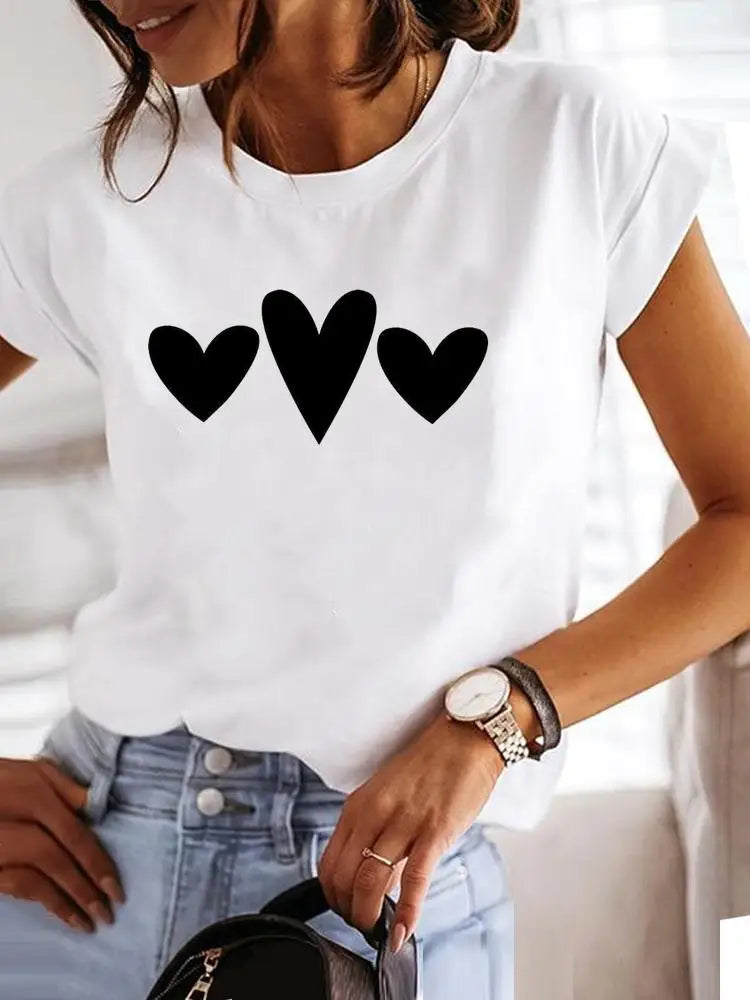 Love Style Trend Cute 90s Short Sleeve Print T Shirt