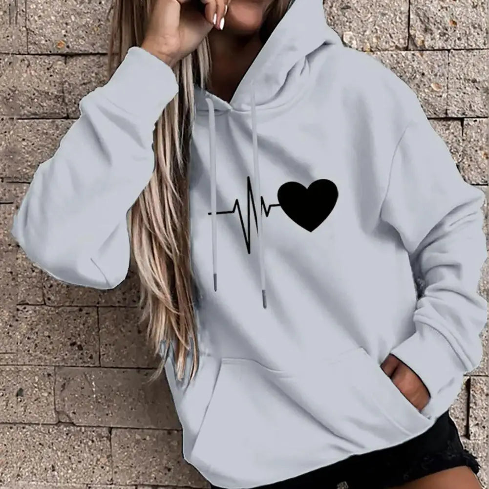 Women Hoodie Drawstring Warm Pullover